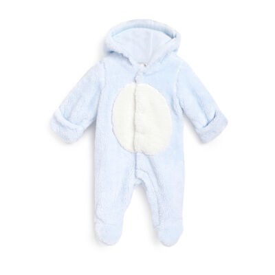 Boys Light Blue Solid Front Opening Babysuit